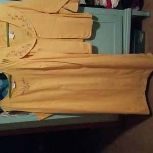 Roaman's size 32W 2 piece yellow sleeveless dress and matching jacket